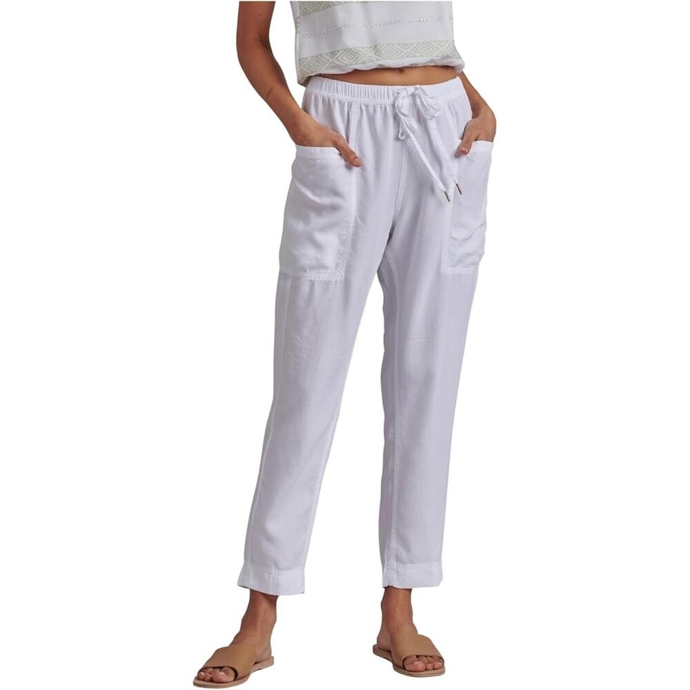 NWT Splendid Gia Pull On Drawstring Mid Rise Ankle Pants White Women's Size XS
